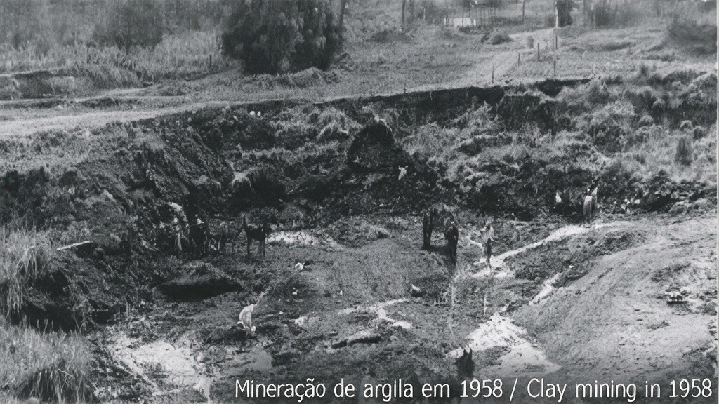 Mineração de argila em 1958